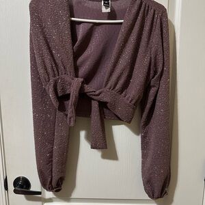 Sparkly Purple Tie-Front Top